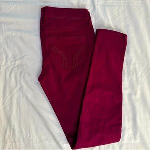 Burgundy Hollister skinny jeans size 26